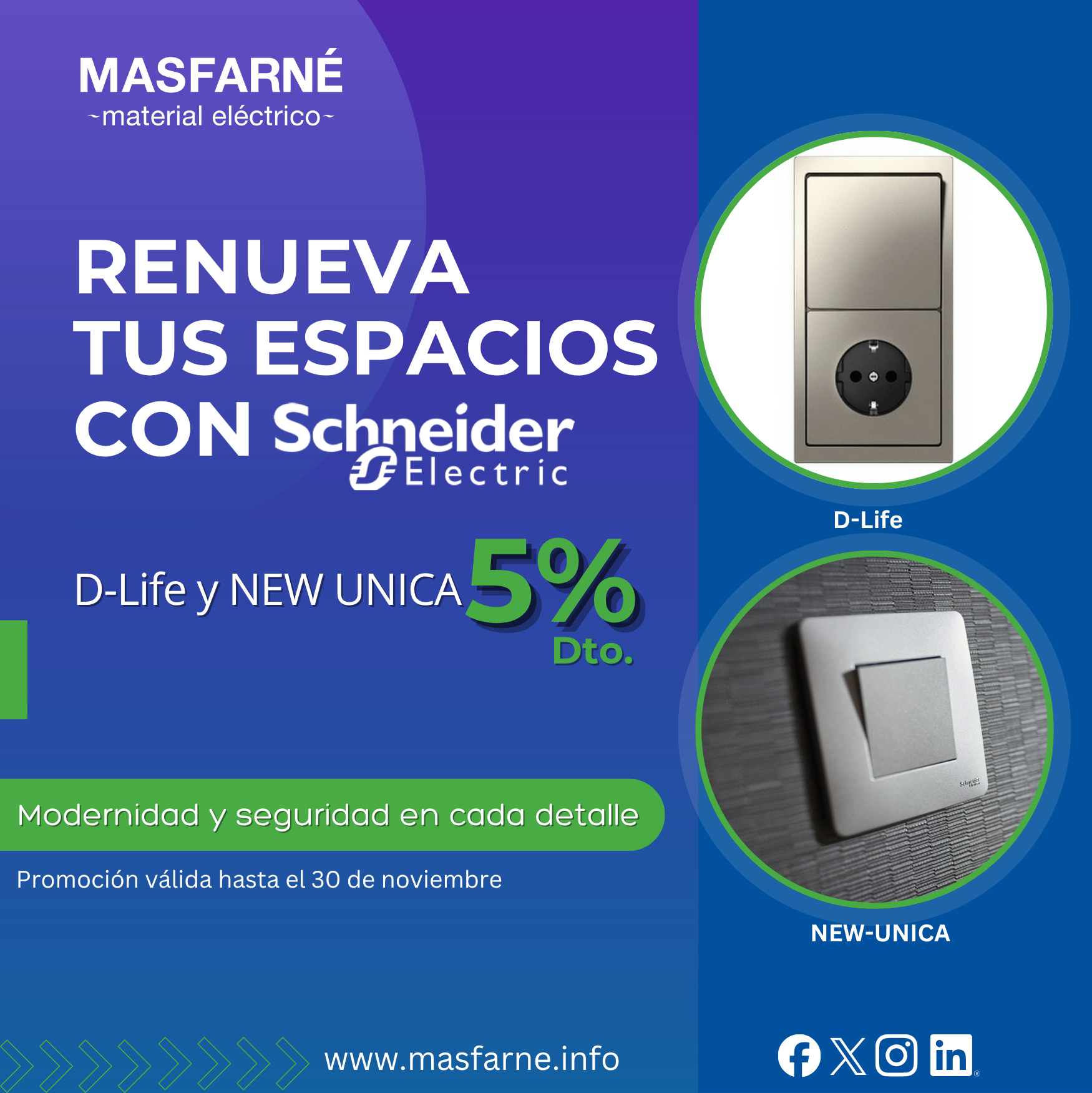 Descuento del 5 % en productos de Schneider Electric